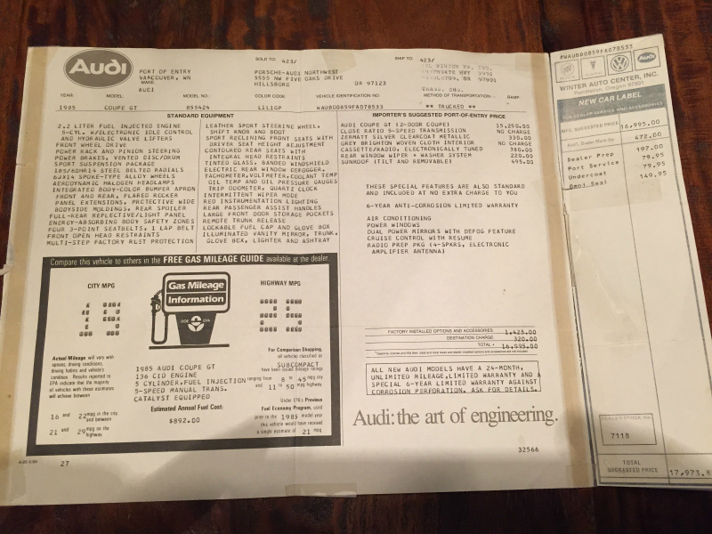 Illustration for article titled For $6,800, This 1985 Audi Coupe GT Is Half A Quattro